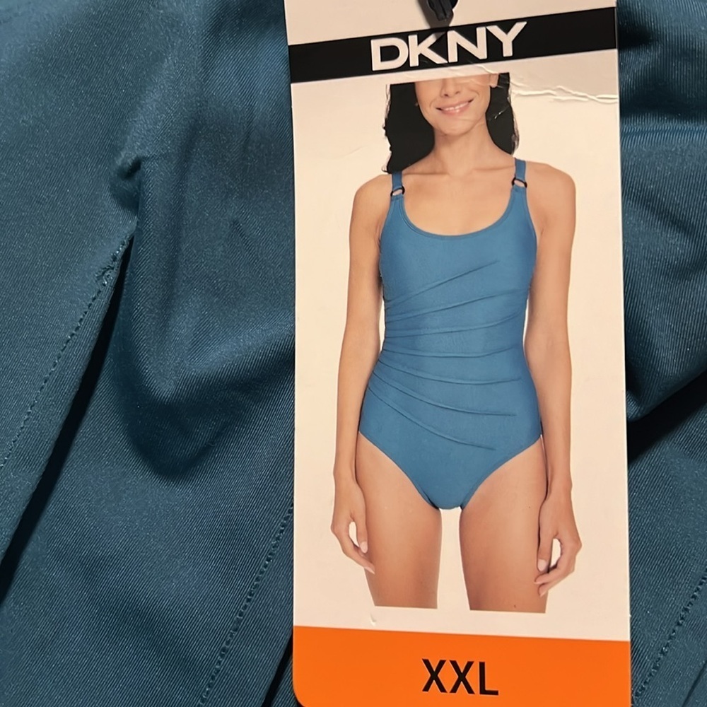 NWT DKNY one‎ piece swimsuit blue - Picture 6 of 10